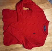Czerwony sweter Polo Ralph Lauren - S (według mnie bardziej XS bądź XXS)
