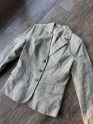 Szara marynarka oversize pufki na rękawach vintage 2000s S/M