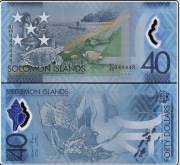 Solomon Islands 40 Dollars, 2018, P-37, UNC, Polymer-Turtle,Canoe,Comm.