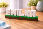 Personalizowana dekoracja z imieniem Minecraft – idealna do pokoju dziecka