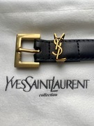 Pasek YSL Yves Saint Laurent skóra naturalna 110 cm