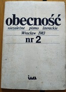OBECNOŚĆ niezależne pismo literackie nr 2/1983