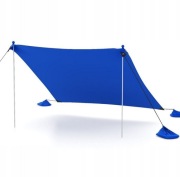 Baldachim plażowy 300 x 300 cm granatowy Costway