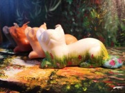 Ręcznie robiona i malowana świeczka Łasiczka