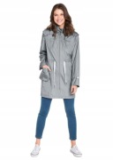 Płaszcz damski 42 szary klasyczny z kapturem OKAZJA