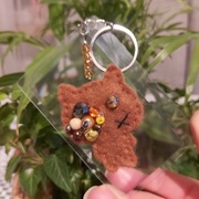 2 lupy wielkości karty kredytowej i brelok brązowy ludzik