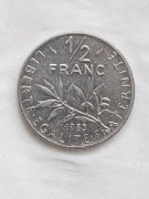 093 Francja 1/2 franka, 1983