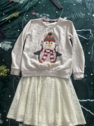 Świąteczna bluza i koronkowa spódniczka rozmiar uk8 eu 36-38