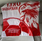 FLAGA CHUSTA BIAŁO CZERWONA DLA KIBICA ORŁY HARNASIA ! HARNAŚ OKOCIMSKI