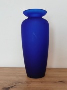 Wazon kobaltowy szkło matowione