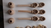 Wsporniki drewniane do karnisza plus kółka i żabki komplet