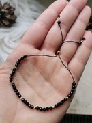 Bransoletka srebro 925 turmalin na nici jedwabnej