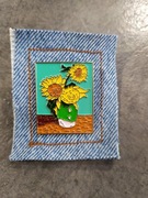 Pin przypinka obraz motyw van Gogh słoneczniki 