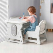 Zestaw stolik z krzesłem regulowany MICCOO szary do zabawy i nauki
