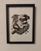 Buldog Kontynentalny obraz pirografia