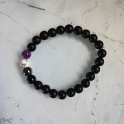 Bransoletka agat 8 mm minerały LGBT pride flaga asexual aseksualność