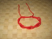 czerwona bransoletka makrama koraliki 8 mm akrylowe czerwone