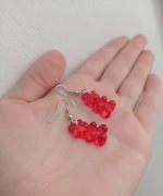 Kolczyki plastikowe żelki czerwone misie