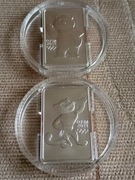 Rosja, Srebro, 3 Ruble- 2 szt, UNC.