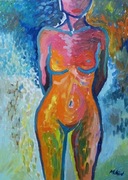 obraz olejny naga kobieta akt ekspresjonizm nude