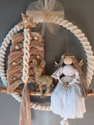 Dekoracja świąteczna, makrama, 25 x 35 cm.