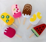 Lody z filcu, zabawkowe lody do zabawy w sklep