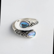 Uroczy pierścionek retro regulowany blue