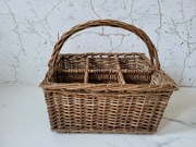 Duży Solidny Piknikowy Kosz Wiklinowy Butelkowy Na 6 Butelek