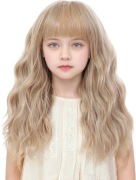 BUPPLER Peruka dla dzieci z grzywką falista syntetyczna 35cm blondynka-lnu