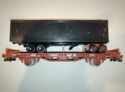 TIR-y na tory! Platforma z naczepą samochodową Electrotren H0 Rarytas!