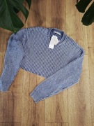 Sweter typu crop top roz. L