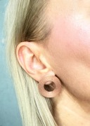 Srebrne Kolczyki Koła - Minimalistyczne koła w kolorze Rose Gold 
