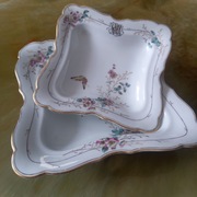 Patery porcelanowe zestaw 2 szt kwadratowe