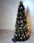 Choinka z szyszek ze światełkami, dekoracja stołu, rękodzieło