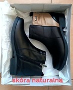 Botki trzewiki damskie skóra naturalna. Ocieplane Botki damskie Nowe. R 38