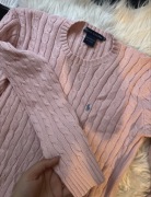 Piękny oryginalny sweterek różowy Ralph Lauren S/M 100%bawełna