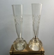 szklane wazoniki na "jeden kwiatek" ladne, z wadami-wskazane "igłą" na foto