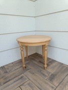 Okrągły stół dębowy średnica 90 cm lity dąb nogi toczone