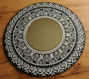 RĘCZNIE MALOWANE LUSTRO,RĘKODZIEŁO,MANDALA DOT ART