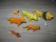 Figurki zwierząt lew gepard rózne