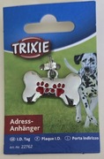 Trixie Adresówka dla psów zwierząt srebrna kostka kość