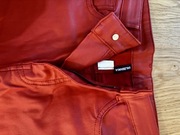 Legginsy jeansy rurki czerwone 