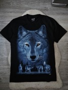 Koszulka Wild Rozmiar M Czarna koszulka wilk z wilkami affliction y2k