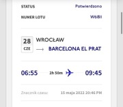 Bilet lotniczy Wizzair Wrocław - Barcelona El Prat