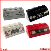 LEGO SKOS 2x4 3037pb025R/7723 3037px9 3037px1U szary czerwony biały czarny