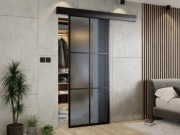 Drzwi przesuwne z lustrem naścienne lustro szklane loftowe przesuwane