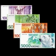 Kolekcjonerski zestaw replik banknotów Norwegii ze zwierzętami (1)