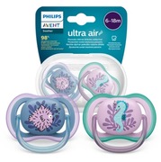 PHILIPS AVENT Ultra Air, Smoczek 6-18m, Ortodontyczny, 2 szt.