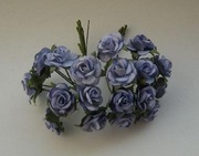 Kwiatki różyczki papierowe niebieskie 15mm 50szt.