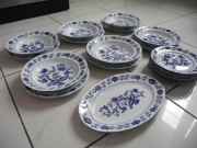 Serwis obiadowy wzór cebulowy jak Miśnia 6 osób Książ sygnowany JAK NOWY